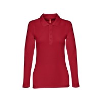 Рубашка-поло женская BERN WOMEN, д/р, бордовый, L, 100% хлопок, плотность 210 г/м2