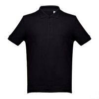 Рубашка-поло мужская ADAM, черный, 2XL, 100% хлопок, плотность 195 г/м2