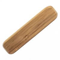 Футляр для одной ручки SOLID, бежевый, бамбук, металл