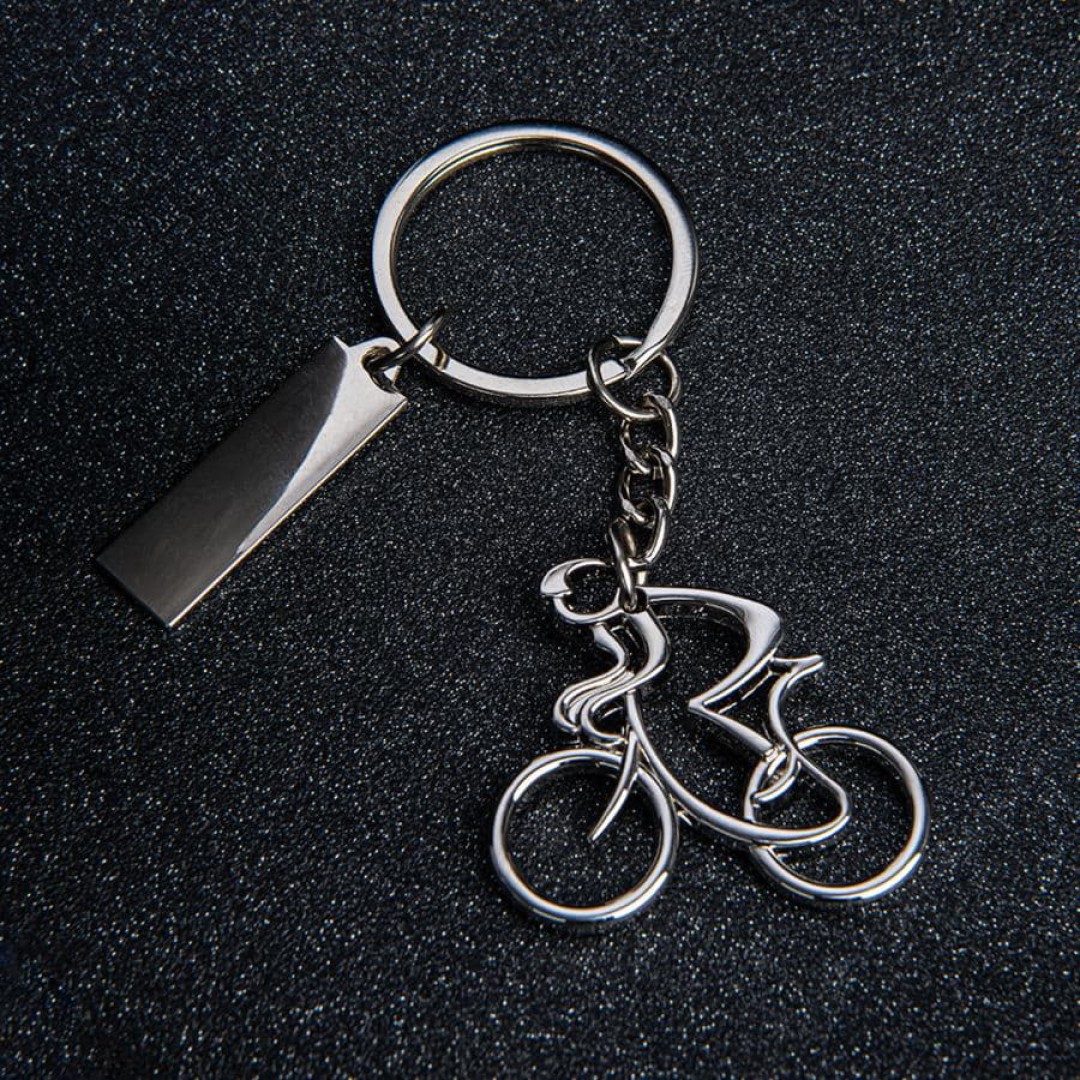 Брелок SILV CYCLIST, 4,0 x 4,0 x 0,4 см, металл