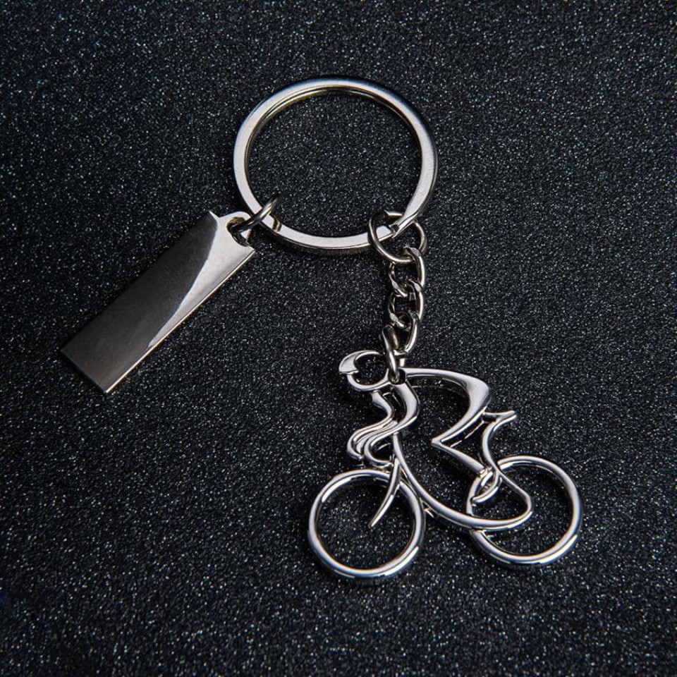 Брелок SILV CYCLIST, 4,0 x 4,0 x 0,4 см, металл