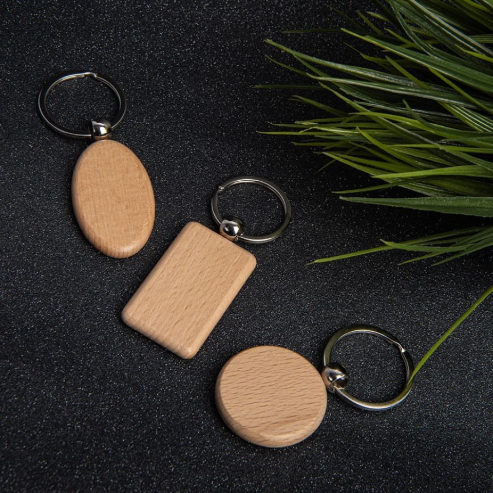 Брелок TIMBER RECTANGLE, 5,2 x 3,2 x 0,7 см, дерево