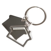 Брелок  "Домики", 3х2,5х0,2 см, металл