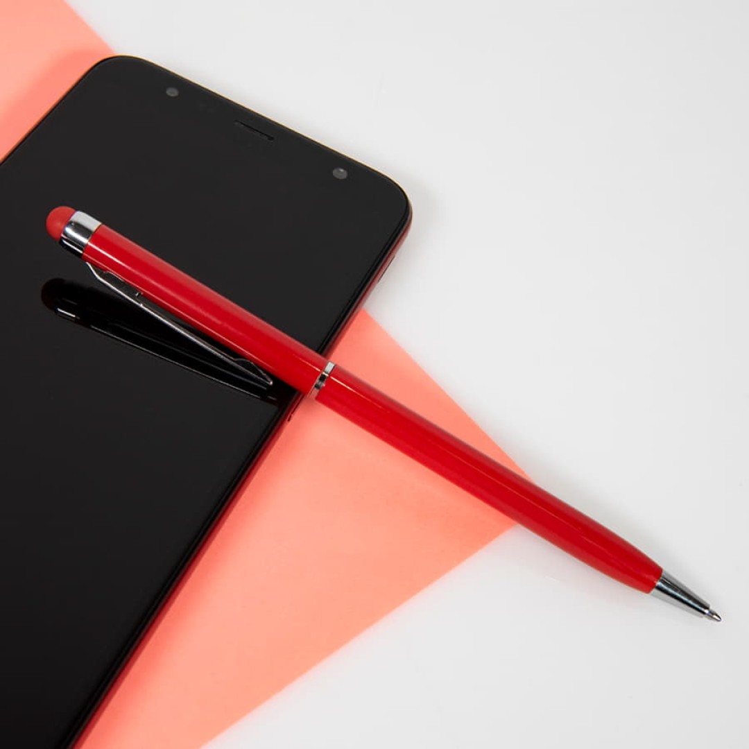 TOUCHWRITER, ручка шариковая со стилусом для сенсорных экранов, желтый/хром, металл