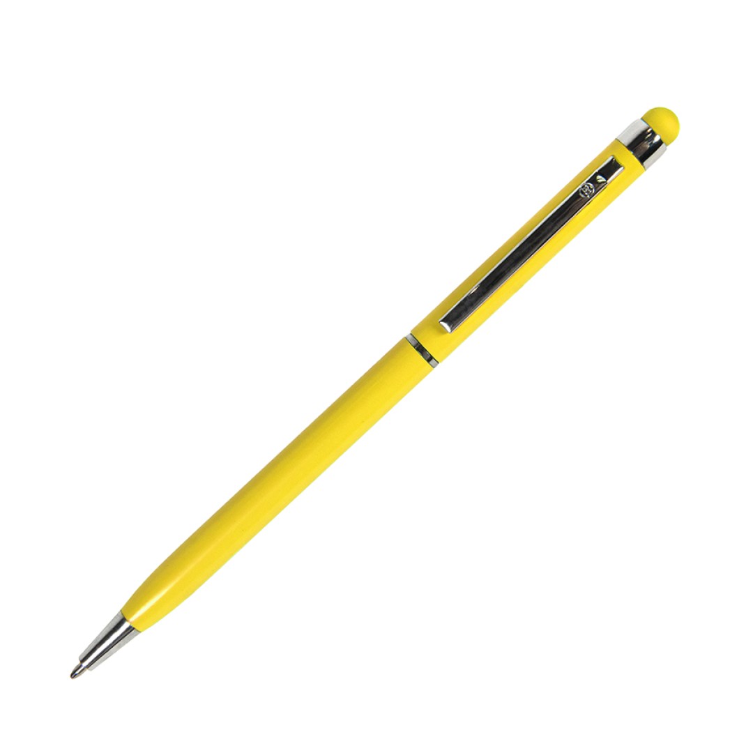 TOUCHWRITER, ручка шариковая со стилусом для сенсорных экранов, желтый/хром, металл