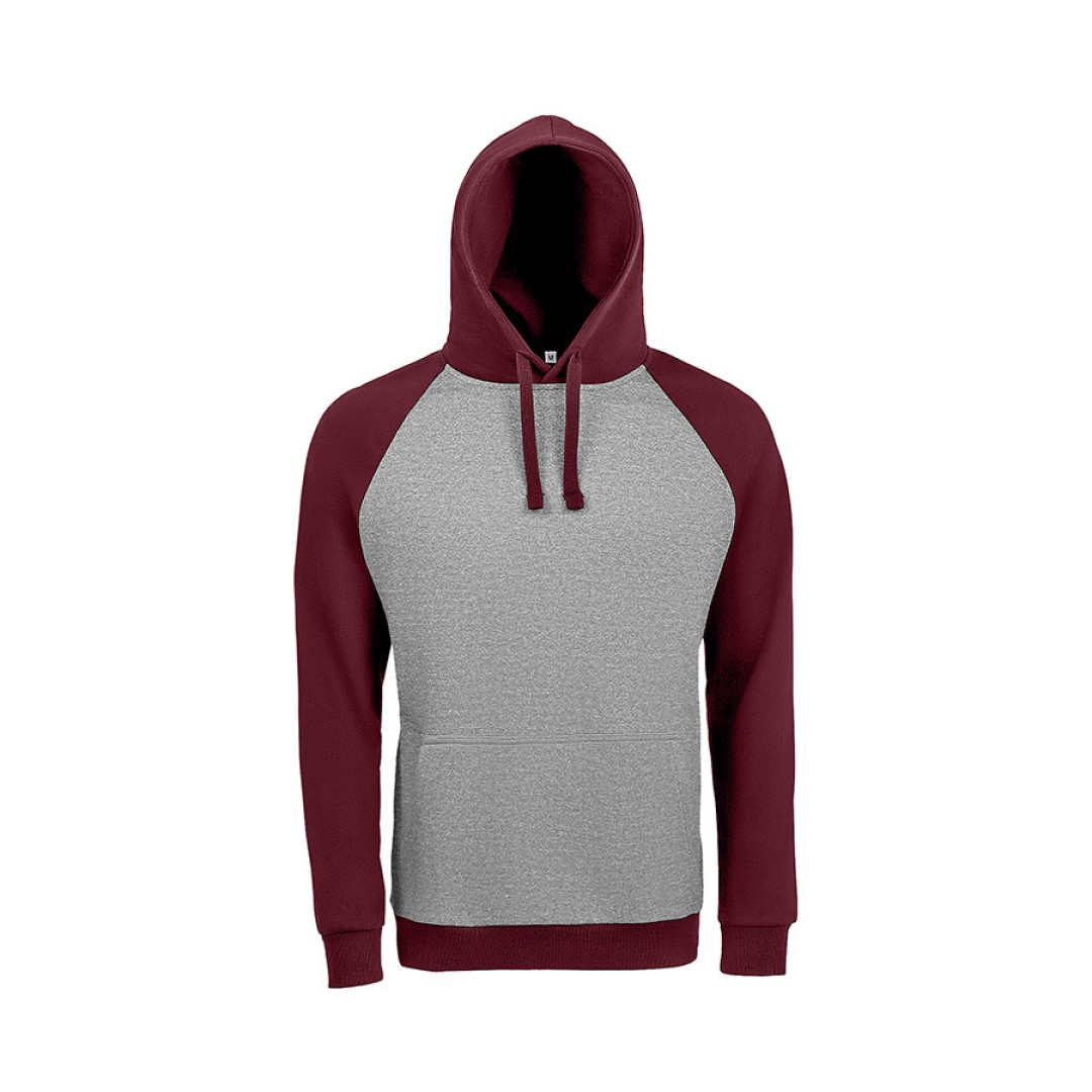 Толстовка "Seattle", серый/бордовый_2XL, 80% х/б, 20% п/э, 280м/г2