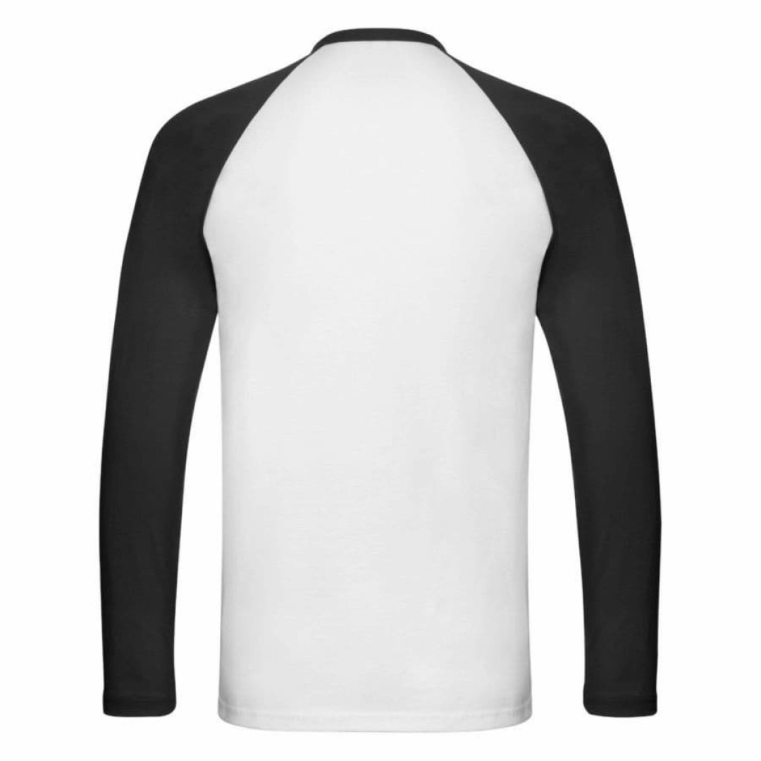 Футболка "Long Sleeve Baseball T", белый с черным_L, 100% х/б, 160 г/м2