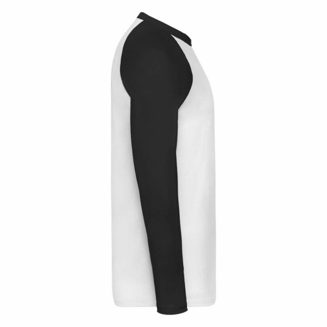Футболка "Long Sleeve Baseball T", белый с черным_L, 100% х/б, 160 г/м2