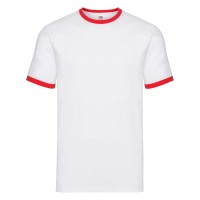 Футболка "Ringer T", белый с красным_L, 100% х/б, 160 г/м2