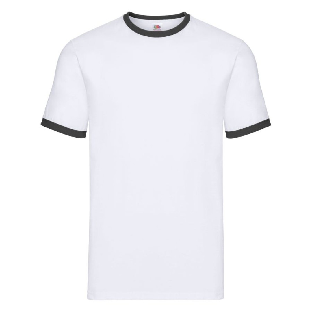 Футболка "Ringer T", белый с черным_2XL, 100% хлопок, 160 г/м2