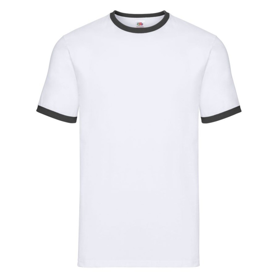 Футболка "Ringer T", белый с черным_S, 100% х/б, 160 г/м2