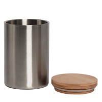 Термокружка BAMBOO с крышкой, 350мл. серебристый, нержавеющая сталь, бамбук