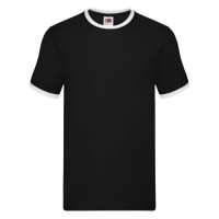 Футболка "Ringer T", черный с белым_M, 100% хлопок, 165 г/м2