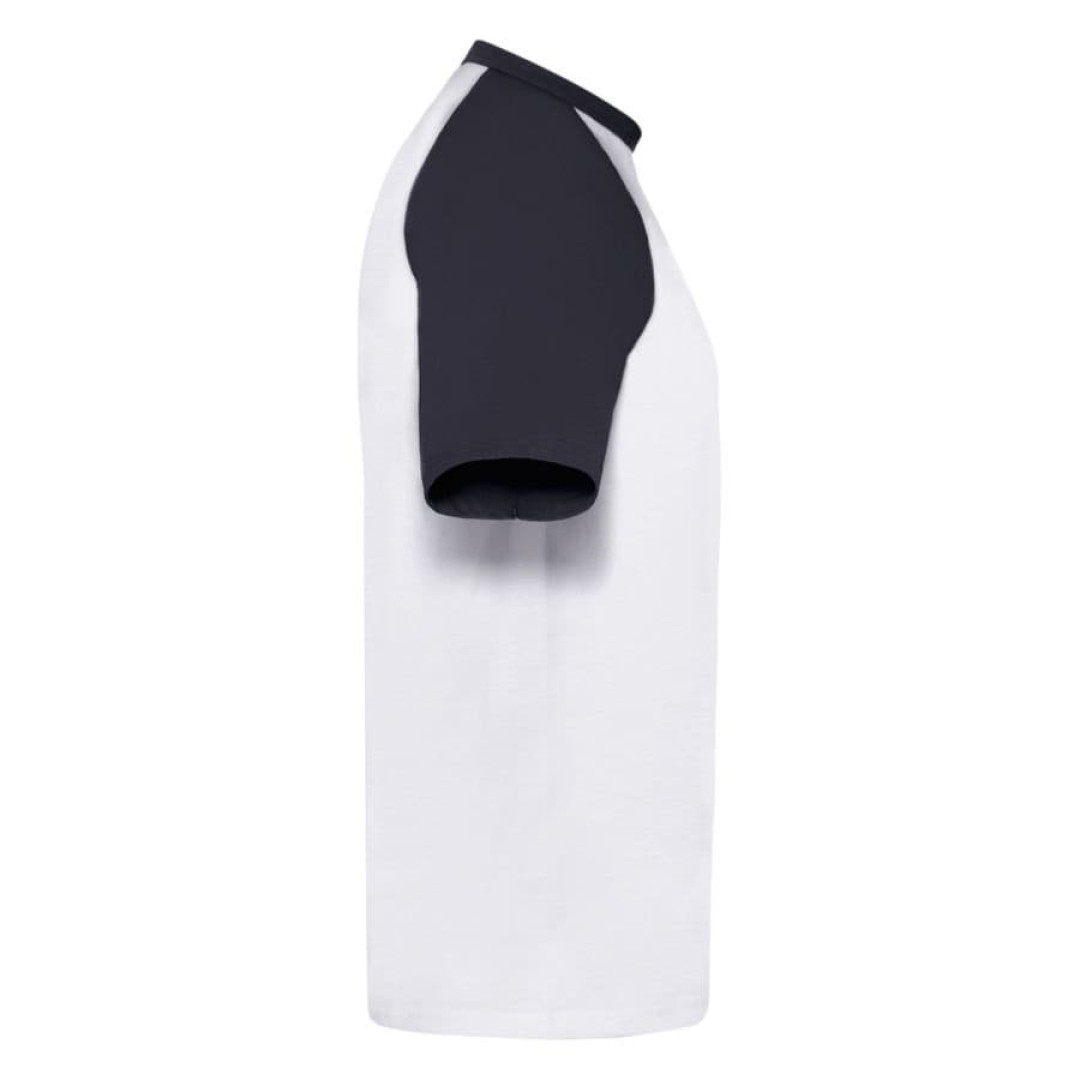 Футболка "Short Sleeve Baseball T", белый с глубоким темно-синим_2XL, 100% х/б, 160 г/м2
