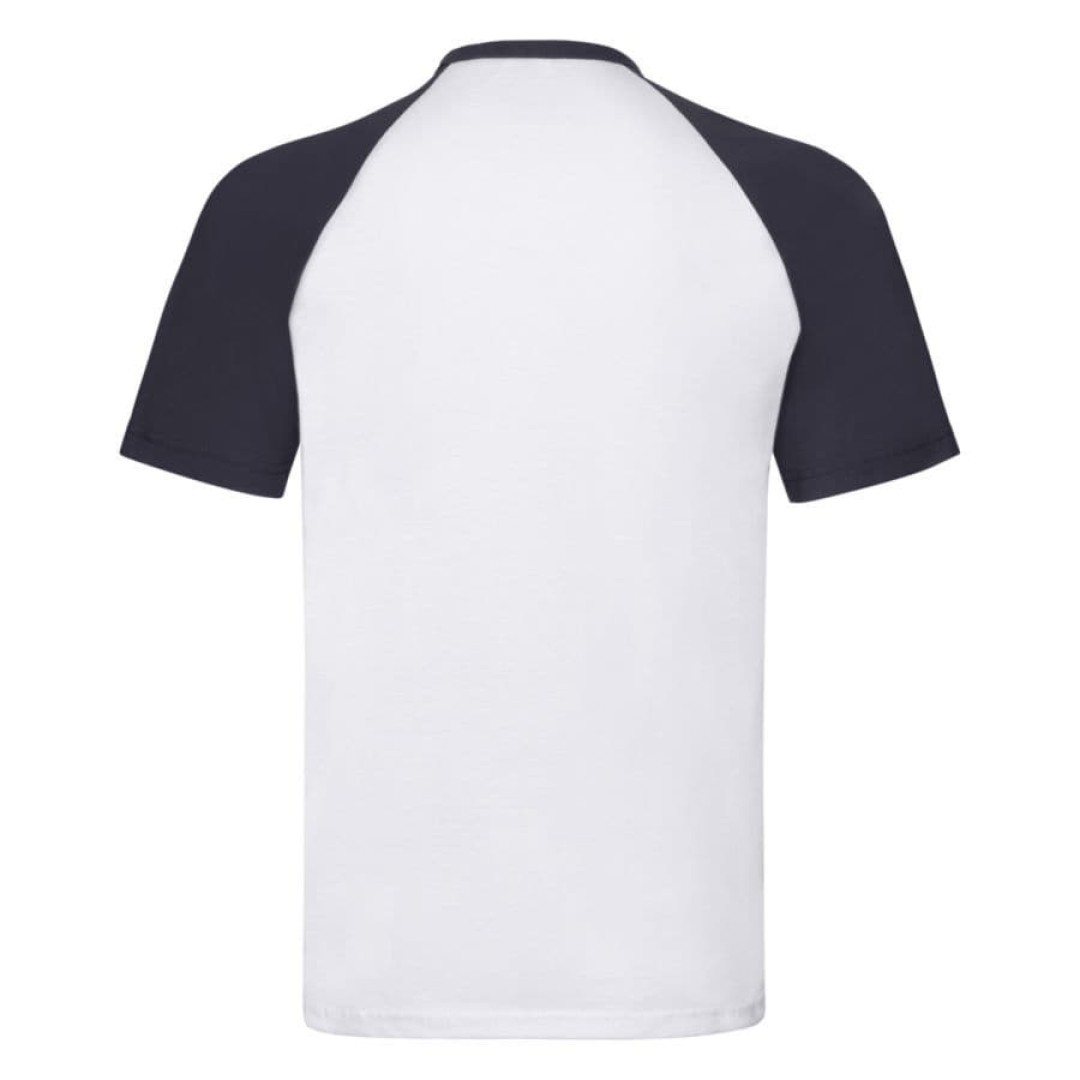 Футболка "Short Sleeve Baseball T", белый с глубоким темно-синим_L, 100% х/б, 160 г/м2