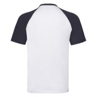 Футболка "Short Sleeve Baseball T", белый с глубоким темно-синим_L, 100% х/б, 160 г/м2
