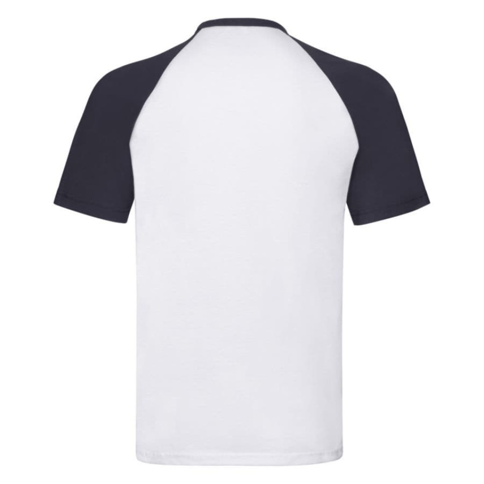 Футболка "Short Sleeve Baseball T", белый с глубоким темно-синим_L, 100% х/б, 160 г/м2