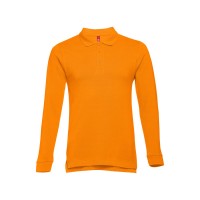 Рубашка-поло мужская BERN, д/р, оранжевый, XL, 100% хлопок, плотность 210 г/м2