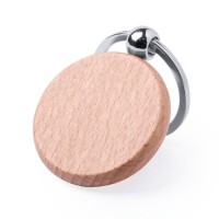 Брелок "PELTON", круглый, натуральный бук.