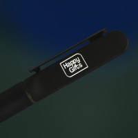 Ручка шариковая NEO с подсветкой после гравировки, soft touch, красный/темно-серый, металл/пластик