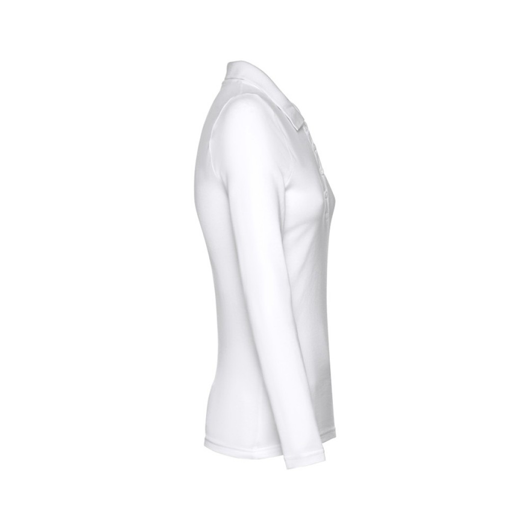 Рубашка-поло женская BERN WOMEN, д/р, белый, S, 100% хлопок, плотность 210 г/м2