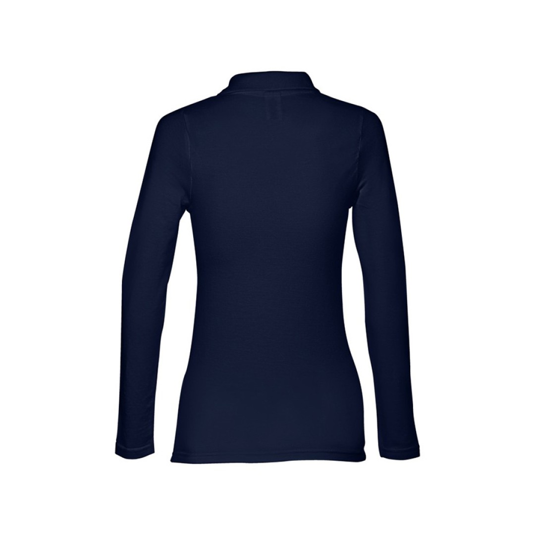 Рубашка-поло женская BERN WOMEN, д/р, тёмно-синий, 2XL, 100% хлопок, плотность 210 г/м2