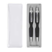 SUMO SET, набор в футляре: ручка шариковая и карандаш механический, черный/серебристый, металл/пласт