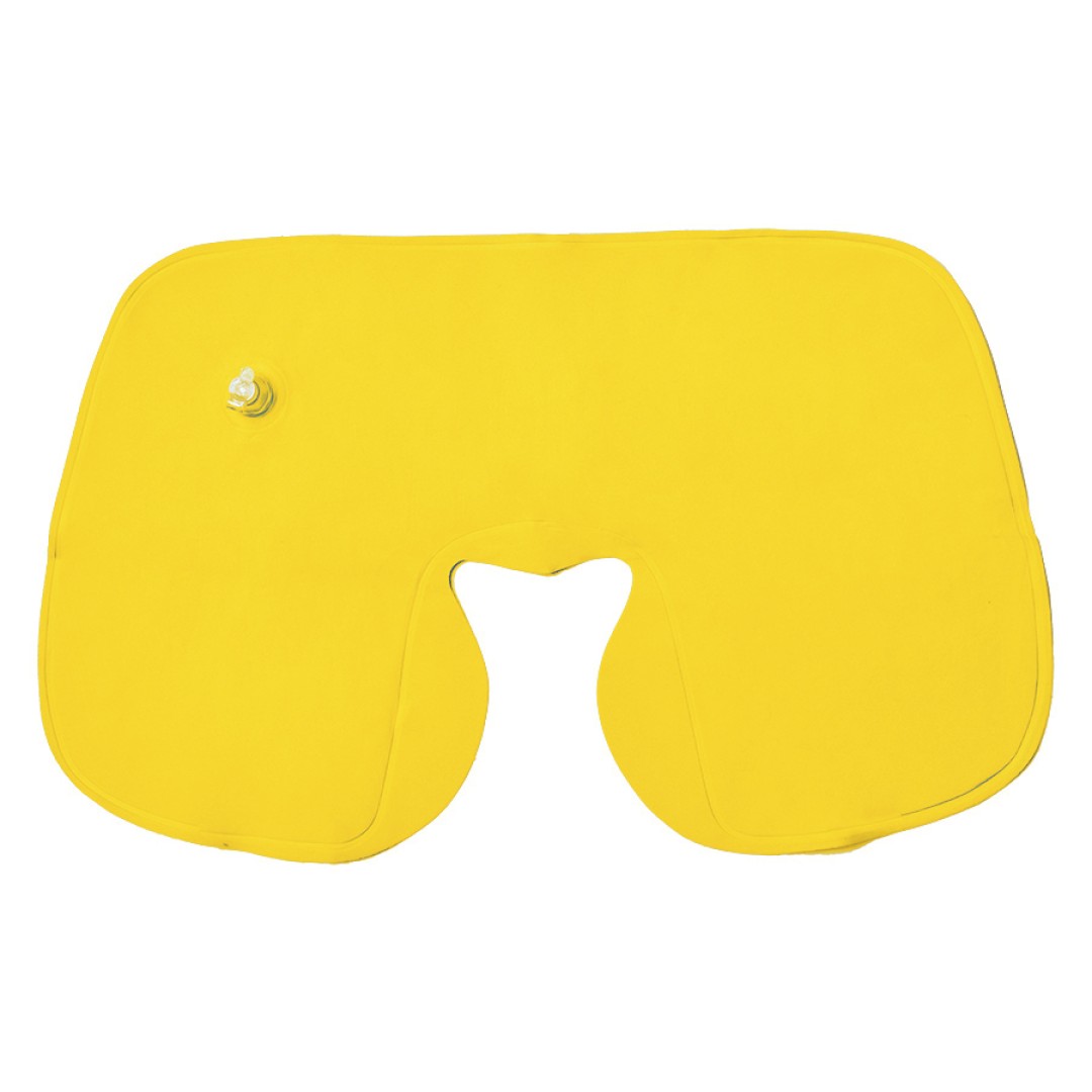 Подушка  надувная дорожная WAY  в футляре, желтый, 43,5х27,5 см, твил
