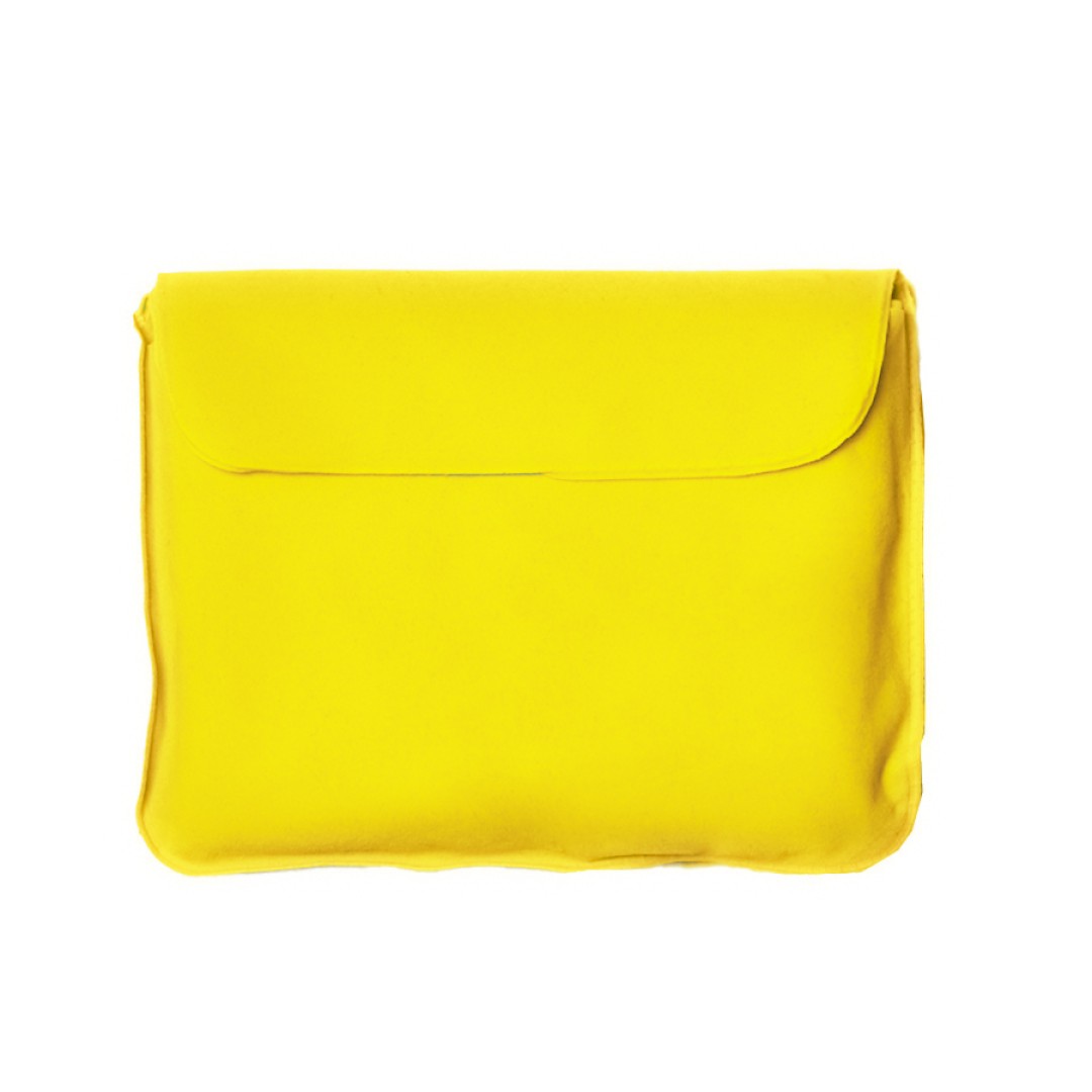 Подушка  надувная дорожная WAY  в футляре, желтый, 43,5х27,5 см, твил