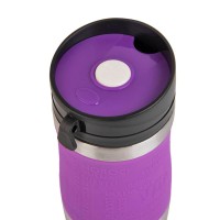 Термокружка вакуумная "УДАЧА silver",  400 мл,  фиолетовый, металл/силикон