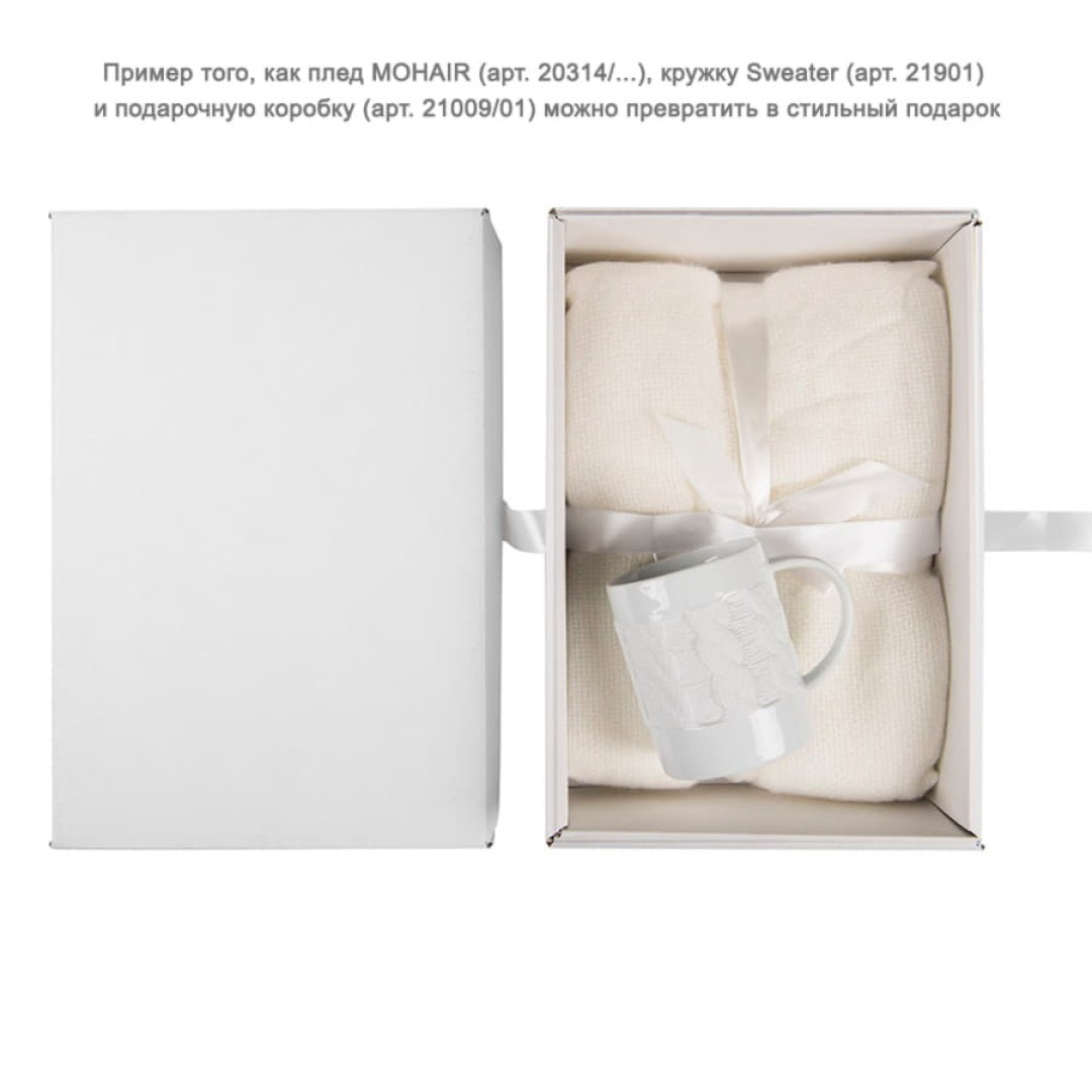 Плед "MOHAIR",  белый,  130х150 см, акрил,