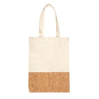 Сумка для покупок "Tarla", белый, 35х40 см, 100%хлопок, 145 г/м2,  натуральная пробка