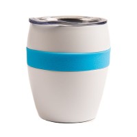 Термокружка LINE, белый/голубой, сталь, 300 мл