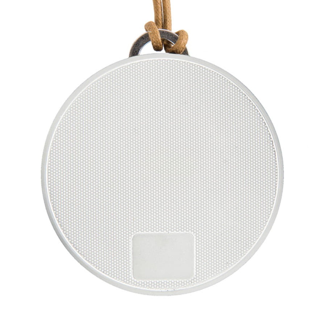 Портативная bluetooth-колонка STRAP, белый с коричневым, 8,5х4 см, пластик