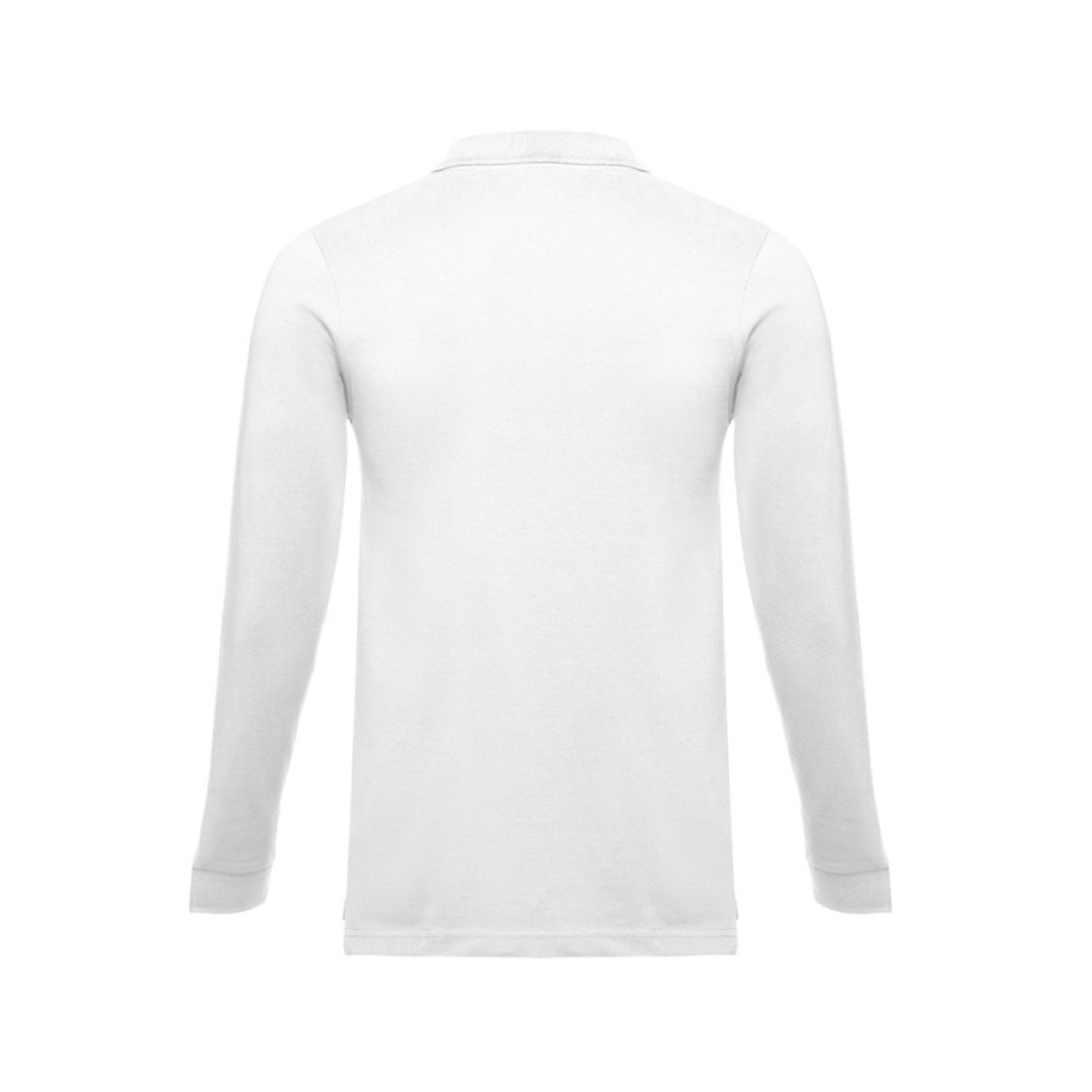 Рубашка-поло мужская BERN, д/р, белый, S, 100% хлопок, плотность 210 г/м2