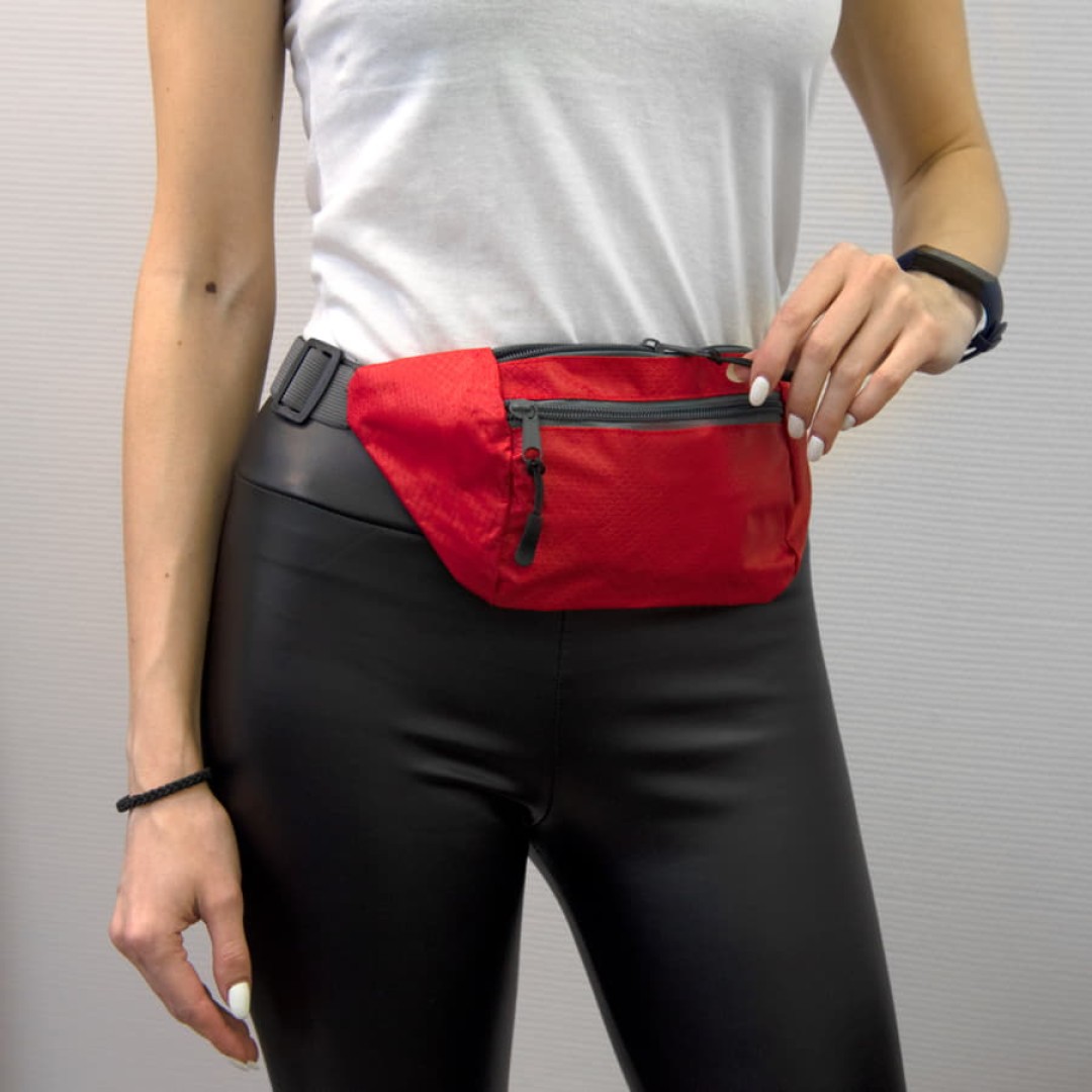 Сумка на пояс MENDEL, красный, 31x11,5 см, 100% полиэстер рипстоп