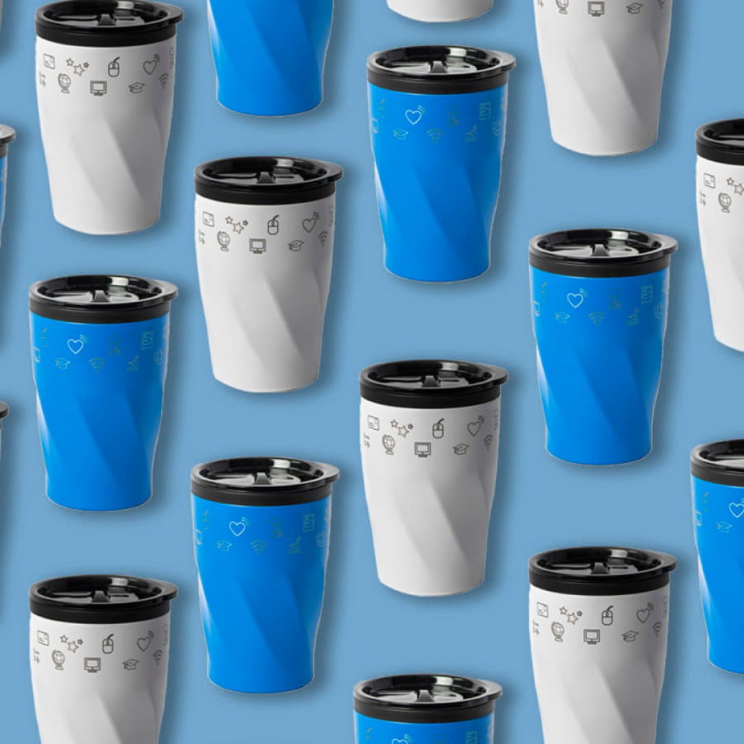 Термокружка BASIC, 350 мл, белый, металл/пластик