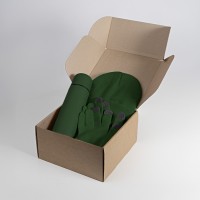 Набор подарочный GET WARM: перчатки, шапка, термос, зеленый