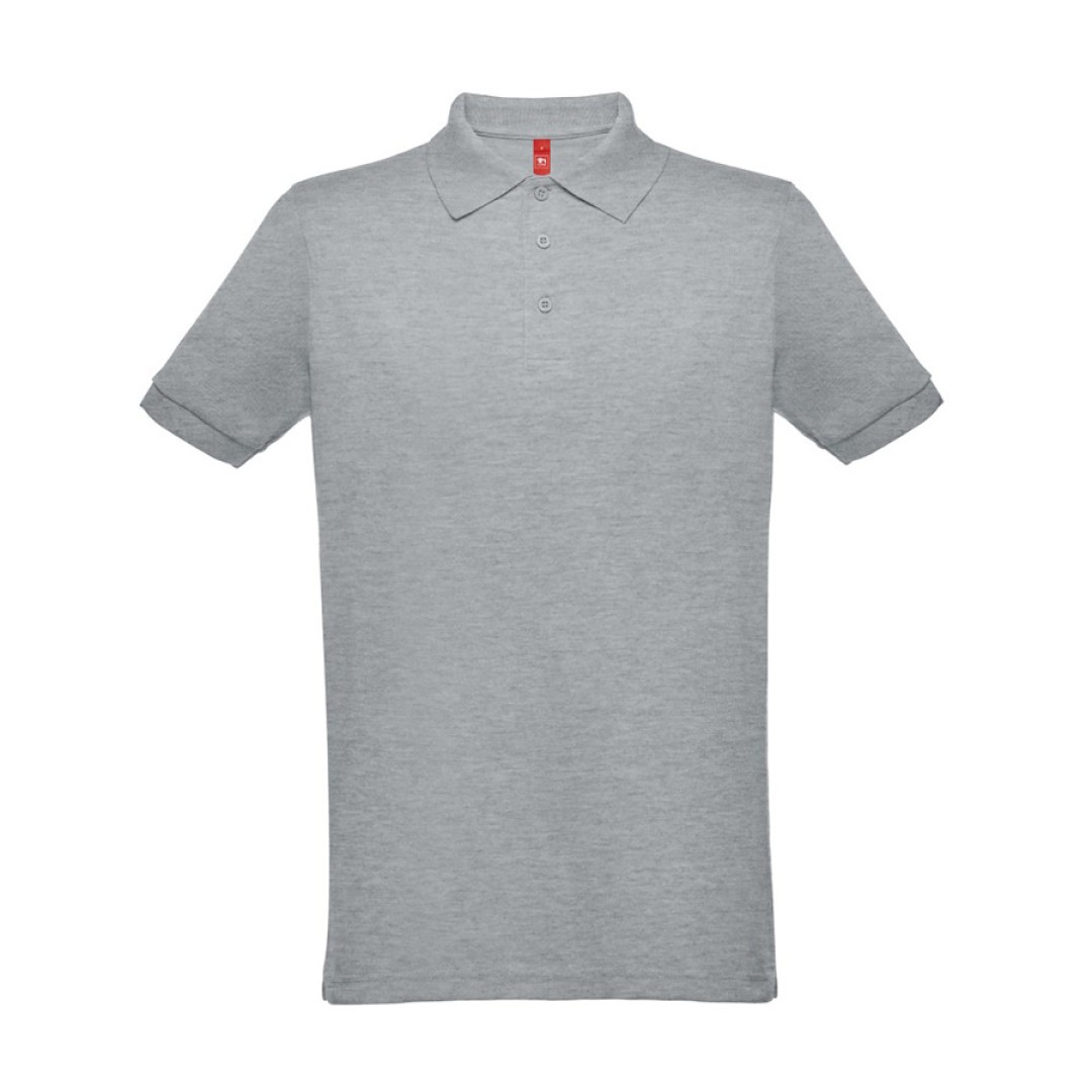 Рубашка-поло мужская BERLIN, к/р, сер. меланж, 2XL, 65% полиэстер, 35% хлопок, плотность 200 г/м2