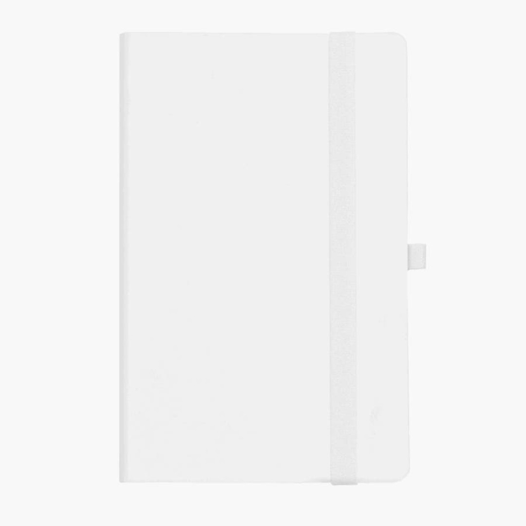 Бизнес-блокнот GRACY, 130х210 мм, белый, кремовая бумага, гибкая обложка, в линейку, на резинке