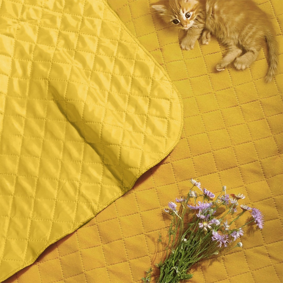 Плед для пикника "Rest", жёлтый, 115 х 140 см, двухсторонний материал флис 150 гр/м2+оксфорд  210 T