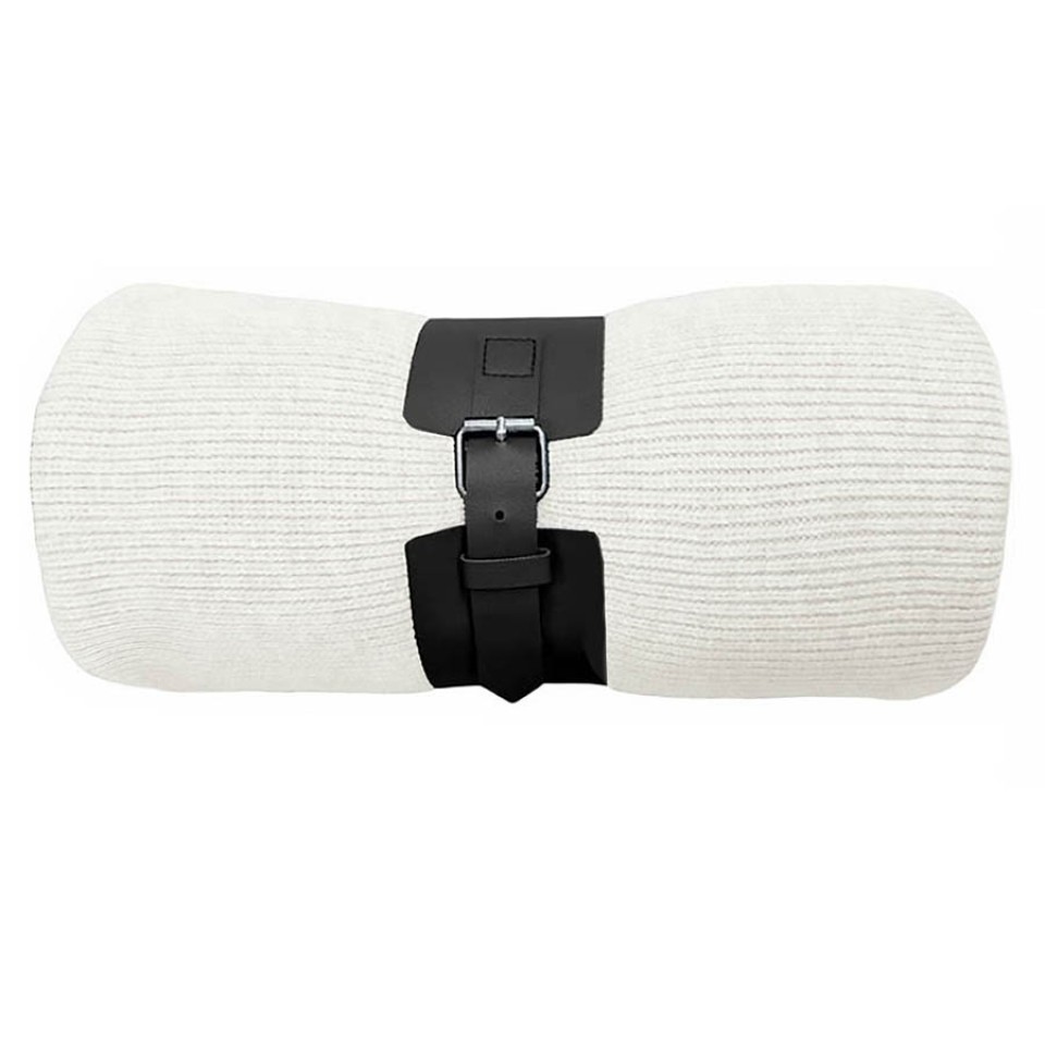 Плед  "Belt", белый, 130 х 180 см, 100% акрил, с поясом