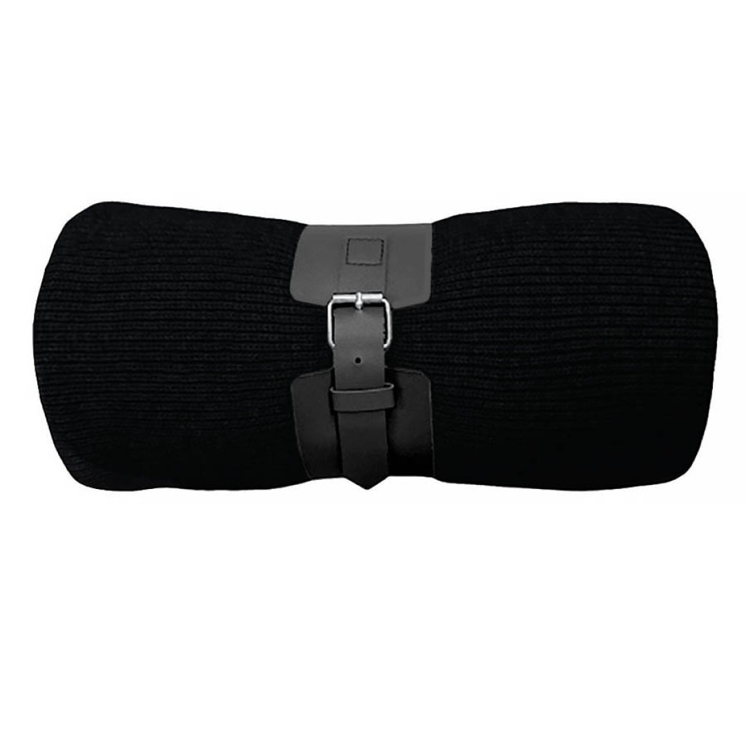 Плед  "Belt", чёрный, 130 х 180 см, 100% акрил, с поясом