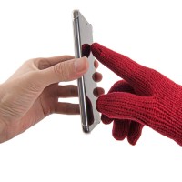 Перчатки для сенсорных экранов "СНЕЖИНКА",  красный, М, 100% акрил