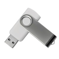 USB flash-карта DOT (16Гб), белый, 5,8х2х1,1см,пластик металл