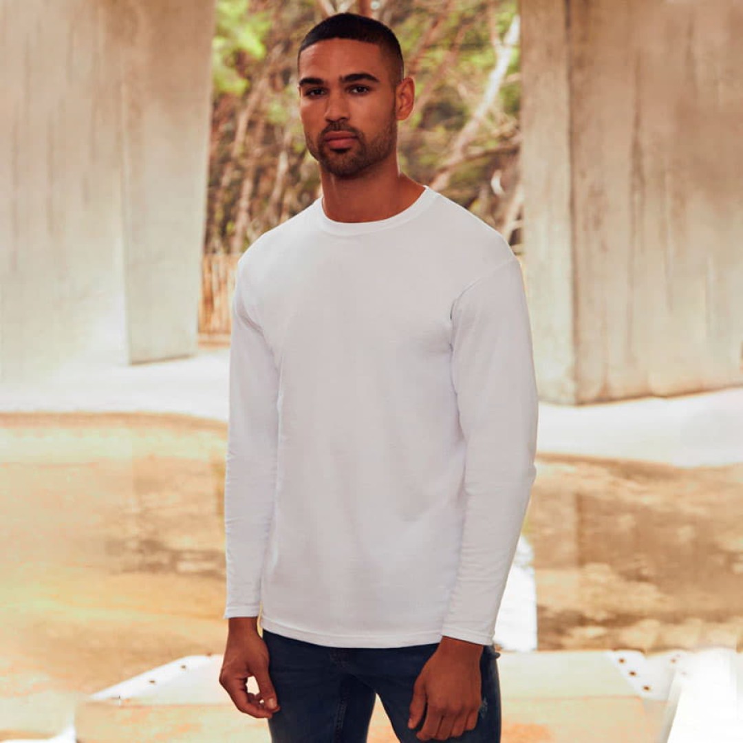 Футболка "Super Premium Long Sleeve", белый, M, 100% х/б, 190 г/м2