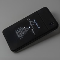 Универсальный аккумулятор Flash 10 (10000 мАч) с подсветкой и soft touch,черный,13,7х6,87х1,55мм