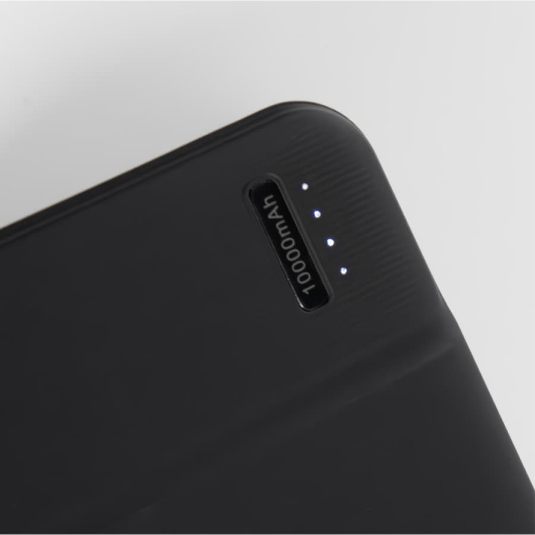 Универсальный аккумулятор Flash 10 (10000 мАч) с подсветкой и soft touch,черный,13,7х6,87х1,55мм