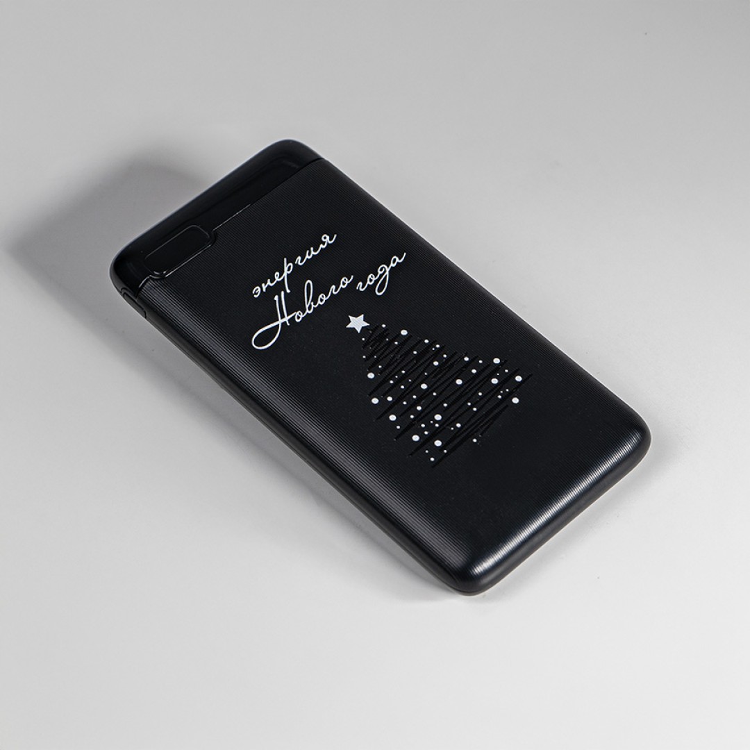 Универсальный аккумулятор Flash 10 (10000 мАч) с подсветкой и soft touch,черный,13,7х6,87х1,55мм