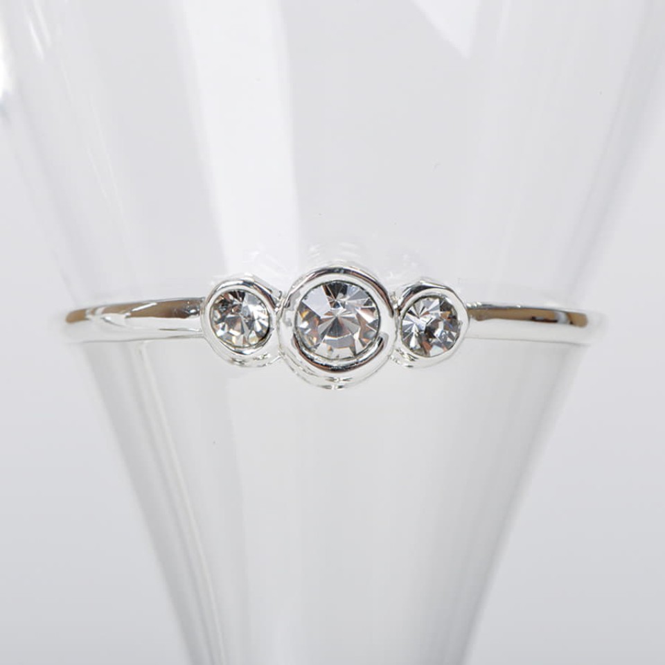 Бокалы для шампанского "Crystal" (2шт), D=6,8см, Н=25,2см, стекло, посеребренный металл,лаковое покр
